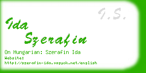 ida szerafin business card